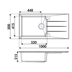 Evier Ancoswing 1 bac grande cuve + 1 égouttoir Blanc