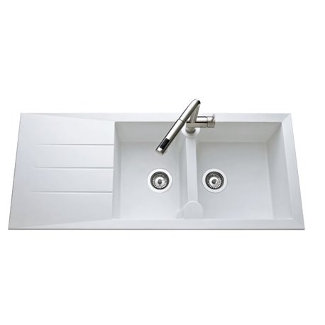 Evier Ancoswing 2 bacs + 1 égouttoir Blanc Evier Ancoswing 2 bacs + 1 égouttoir Blanc