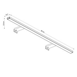 Applique LED 80 cm pour armoire de toilette New Anco noire