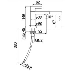 Mitigeur lave-mains chromé Ancodesign eau froide