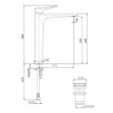 Mitigeur lavabo Ancodesign H 284 mm Chromé