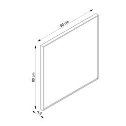 Miroir 80x80 cm encadré noir