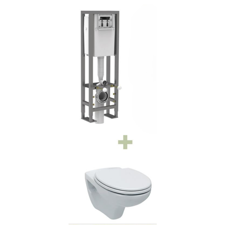 Bâti-support Ancoflash autoportant 111 cm et WC suspendu Ancoeco sans plaque de déclenchement Bâti-support Ancoflash autoportant 111 cm et WC suspendu Ancoeco sans plaque de déclenchement