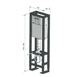 Bâti-support Ancoflash autoportant 110 cm et WC suspendu Ancoeco sans plaque de déclenchement