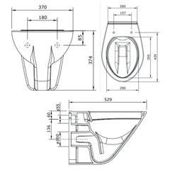 Bâti-support Ancoflash autoportant 110 cm et WC suspendu Ancoeco sans plaque de déclenchement