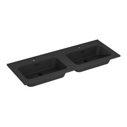 Plan de toilette Double vasques 121x46,5 cm Black New Anco