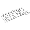 Plan de toilette Double vasques 121x46,5 cm Black New Anco