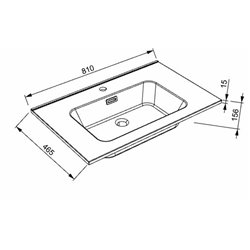 Plan de toilette Simple vasque 81x46,5 cm Black New Anco