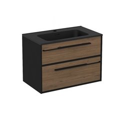 Caisson Black New Anco 80 cm noir mat et chêne rouille
