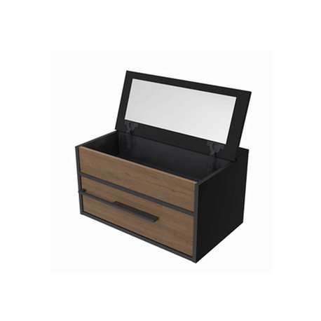 Coiffeuse Black New Anco 60 cm noir met et chêne rouille
