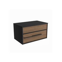 Coiffeuse Black New Anco 60 cm noir met et chêne rouille