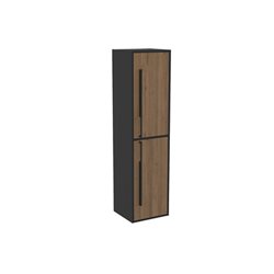 Colonne Black New Anco 2 portes 160x35x35 cm Noir mat et chêne rouille charnières à droite