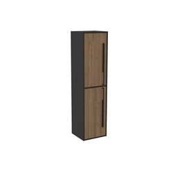 Colonne Black New Anco 2 portes 160x35x35 cm Noir mat et chêne rouille charnières à gauche