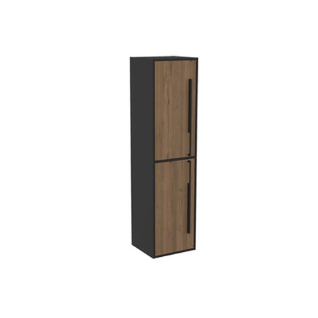 Colonne Black New Anco 2 portes 160x35x35 cm Noir mat et chêne rouille charnières à gauche