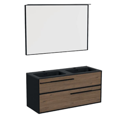 Caisson Black New Anco 120 cm noir mat et chêne rouille
