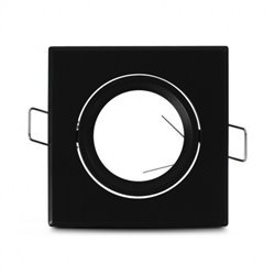 Support de spot carré orientable, noir 83x83 mm  SUPPORT PLAFOND