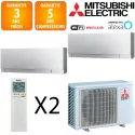 Mitsubishi Bi-split MXZ-2F42VF + 2 X MSZ-EF22VGKS