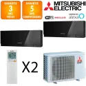 Mitsubishi Bi-split MXZ-2F53VF + MSZ-EF18VGKB + MSZ-EF35VGKB