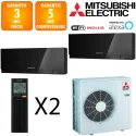 Mitsubishi Bi-split MXZ-3F68VF + MSZ-EF25VGKB + MSZ-EF50VGKB