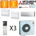 Mitsubishi Tri-split MXZ-3F68VF + 2 X MFZ-KT25VG + MSZ-EF18VGKS