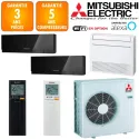 Mitsubishi Tri-split MXZ-3F68VF + 2 X MSZ-EF22VGKB + MFZ-KT25VG