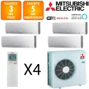 Mitsubishi Quadri-split MXZ-4F72VF + 3 X MSZ-EF18VGKS + MSZ-EF22VGKS