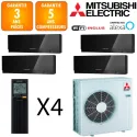 Mitsubishi Quadri-split MXZ-4F72VF + 2 X MSZ-EF18VGKB + 2 X MSZ-EF22VGKB