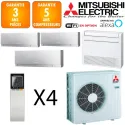Mitsubishi Quadri-split MXZ-4F72VF + 3 X MSZ-EF18VGKS + MFZ-KT25VG