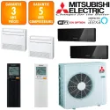 Mitsubishi Quadri-split MXZ-4F83VF + 2 X MSZ-EF18VGKB + 2 X MFZ-KT25VG