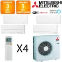 Mitsubishi Quadri-split MXZ-5F102VF + 3 X MSZ-AY15VGK + MSZ-AP60VGK