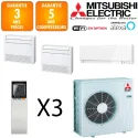 Mitsubishi Tri-split MXZ-5F102VF + 2 X MFZ-KT35VG + MSZ-EF35VGW