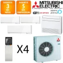 Mitsubishi Quadri-split MXZ-5F102VF + MSZ-EF35VGW + MFZ-KT25VG + 2 X MSZ-EF25VGW