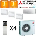 Mitsubishi Quadri-split MXZ-5F102VF + 3 X MFZ-KT25VG + MSZ-EF18VGS