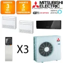 Mitsubishi Tri-split MXZ-5F102VF + MSZ-EF18VGB + MFZ-KT25VG + MFZ-KT50VG