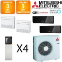 Mitsubishi Quadri-split MXZ-5F102VF + 2 X MSZ-EF22VGB + 2 X MFZ-KT25VG
