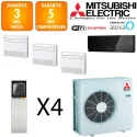 Mitsubishi Quadri-split MXZ-5F102VF + 3 X MFZ-KT25VG + MSZ-EF25VGB