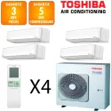 Toshiba Quadri-split Daiseikai RAS-5M34G3AVG-E + 3 X RAS-B10S4KVPG-E + RAS-B13S4KVPG-E