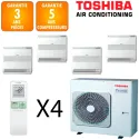 Toshiba Quadri-split Console RAS-5M34G3AVG-E + 4 X RAS-B10J2FVG-E