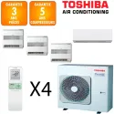 Toshiba Quadri-split Daiseikai RAS-5M34G3AVG-E + 3 X RAS-B10J2FVG-E + RAS-B10S4KVPG-E