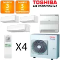 Toshiba Quadri-split Daiseikai RAS-5M34G3AVG-E + RAS-B13S4KVPG-E + RAS-B10J2FVG-E + 2 X RAS-B10S4KVPG-E