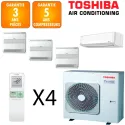 Toshiba Quadri-split Daiseikai RAS-5M34G3AVG-E + 2 X RAS-B10J2FVG-E + RAS-B13J2FVG-E + RAS-B10S4KVPG-E