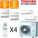 Toshiba Quadri-split Daiseikai RAS-5M34G3AVG-E + RAS-B13J2FVG-E + RAS-B10J2FVG-E + 2 X RAS-B10S4KVPG-E
