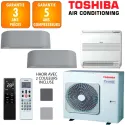 Toshiba Tri-split Haori RAS-3M26G3AVG-E + 2 X RAS-B10N4KVRG-E + RAS-B10J2FVG-E