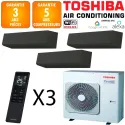 Toshiba Tri-split Shorai RAS-4M27G3AVG-E + 2 X RAS-B07P2KVSGB-E + RAS-B16P2KVSGB-E
