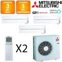 Mitsubishi Tri-split MXZ-6F120VF + MSZ-LN25VGV + 2 X MSZ-LN50VGV