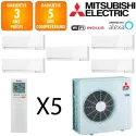 Mitsubishi Quintuple-split MXZ-5F102VF + 3 X MSZ-EF18VGKW + 2 X MSZ-EF25VGKW