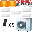 Toshiba Quintuple-split Shorai RAS-5M34G3AVG-E + 4 X RAS-B07P2KVSG-E + RAS-B13P2KVSG-E