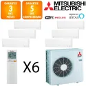 Mitsubishi Sextuple-split MXZ-6F122VF + 2 X MSZ-AY15VGK + MSZ-AY20VGK + 2 X MSZ-AY25VGK + MSZ-AY35VGK