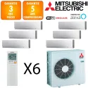 Mitsubishi Sextuple-split MXZ-6F120VF + 5 X MSZ-EF22VGKS + MSZ-EF42VGKS