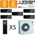 Mitsubishi Quintuple-split MXZ-6F120VF + 4 X MSZ-EF25VGKB + MSZ-EF42VGKB